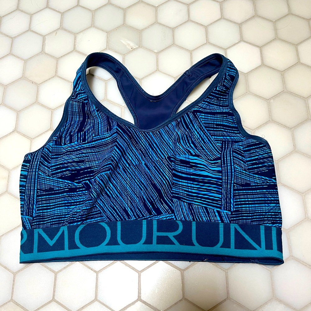 Blue medium under armour sports bra